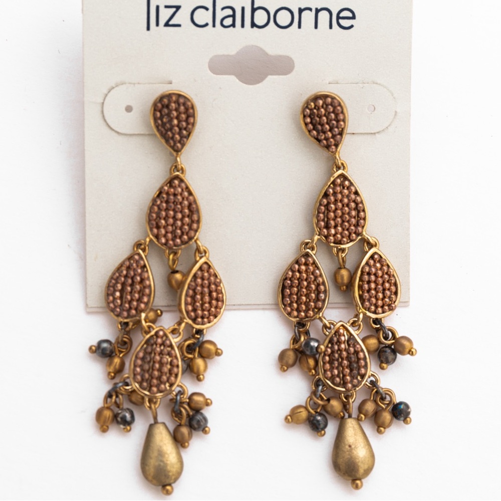 Vintage chandelier earrings rose gold & antique gold